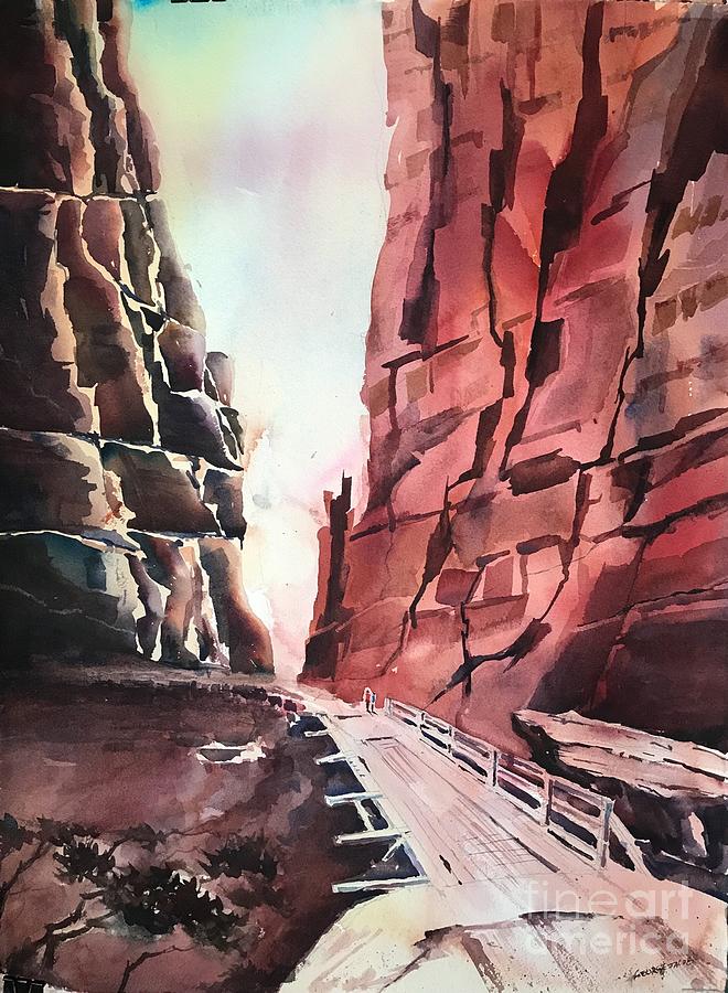 By the Canyon  Painting by George Jacob