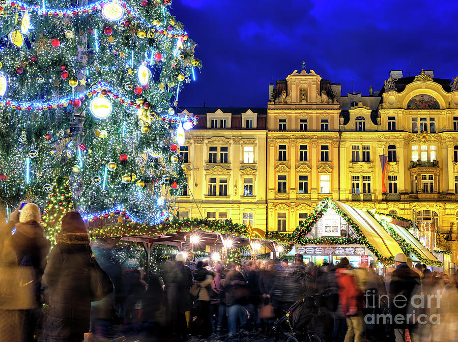 By the Christmas Tree in Prague Photograph by John Rizzuto