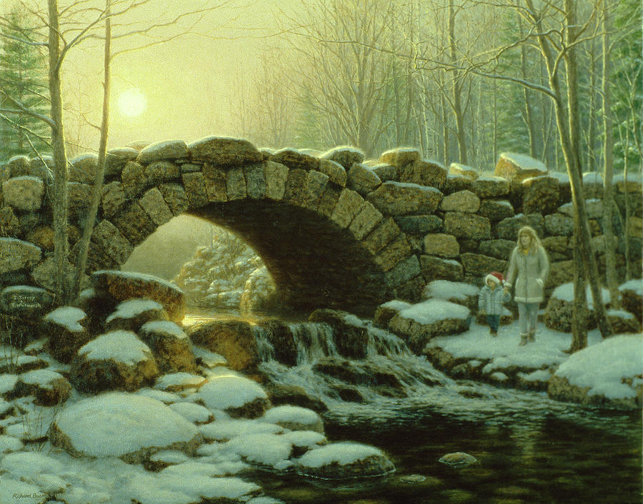 Winter Painting - By The Eastfork by Richard Burns