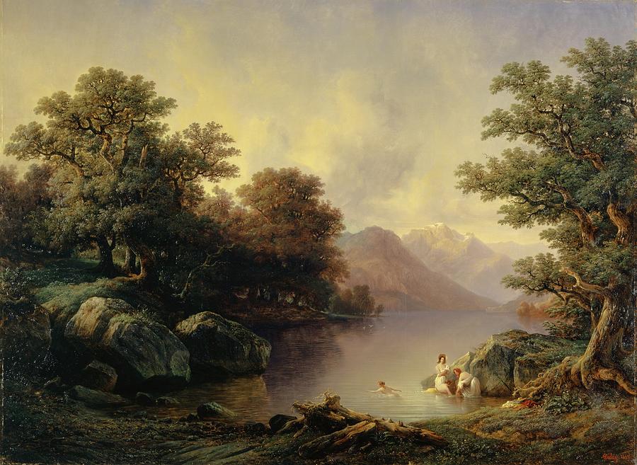 By The Lake Of Brienz Painting by Francois Diday - Fine Art America