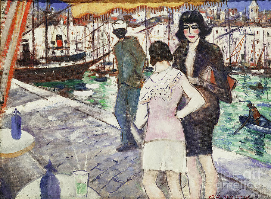 By The Quay Painting by Christopher Richard Wynne Nevinson