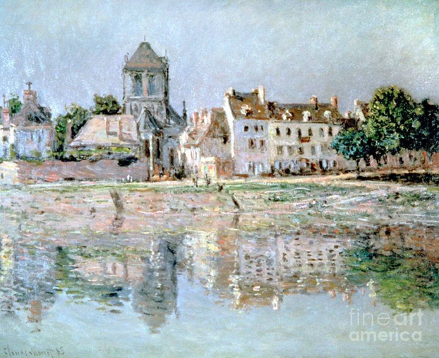 Claude Monet Drawing - By The River At Vernon, 1883. Artist by Print Collector