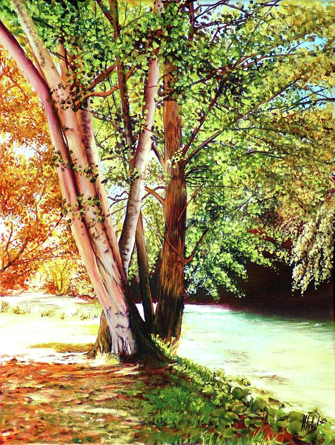 By the River Painting by Michelangelo Rossi
