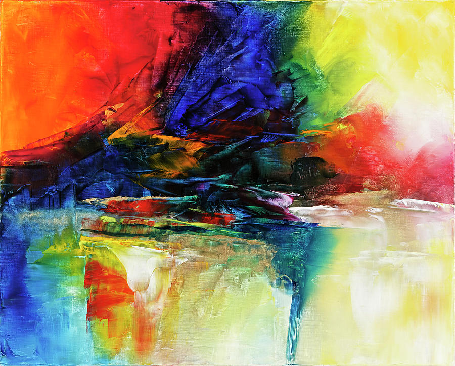 Abstract Painting - By The Stream II by Aleta Pippin