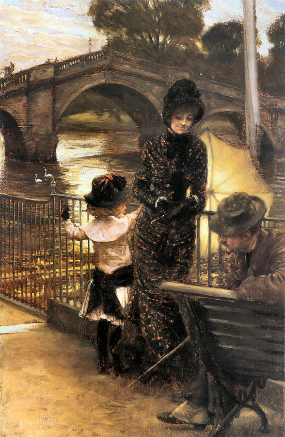 James Jacques Joseph Tissot Painting - By The Thames At Richmond by James Jacques Joseph Tissot