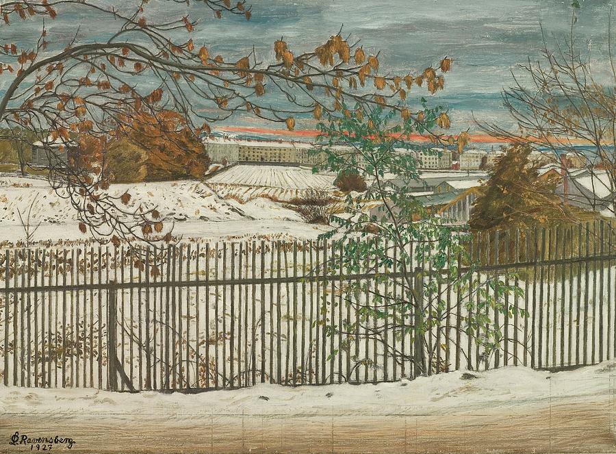 Byen Marsjerer Frem, Den Tidlige Vinters Vemod Painting by Ludvig Ravensberg Byen Marsjerer Frem, Den Tidlige Vinters Vemod Painting by Ludvig Ravensberg