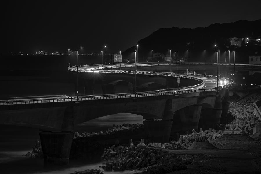 Night Photograph - Bypass At Sea by Tomoshi Hara