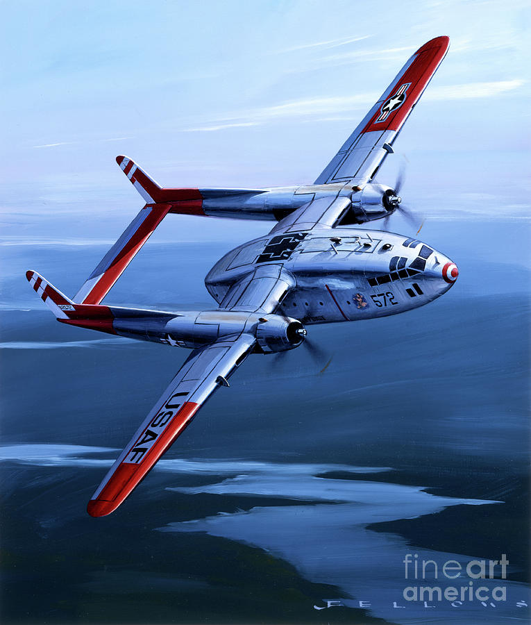 Fairchild C-119C Flying Boxcar Painting by Jack Fellows