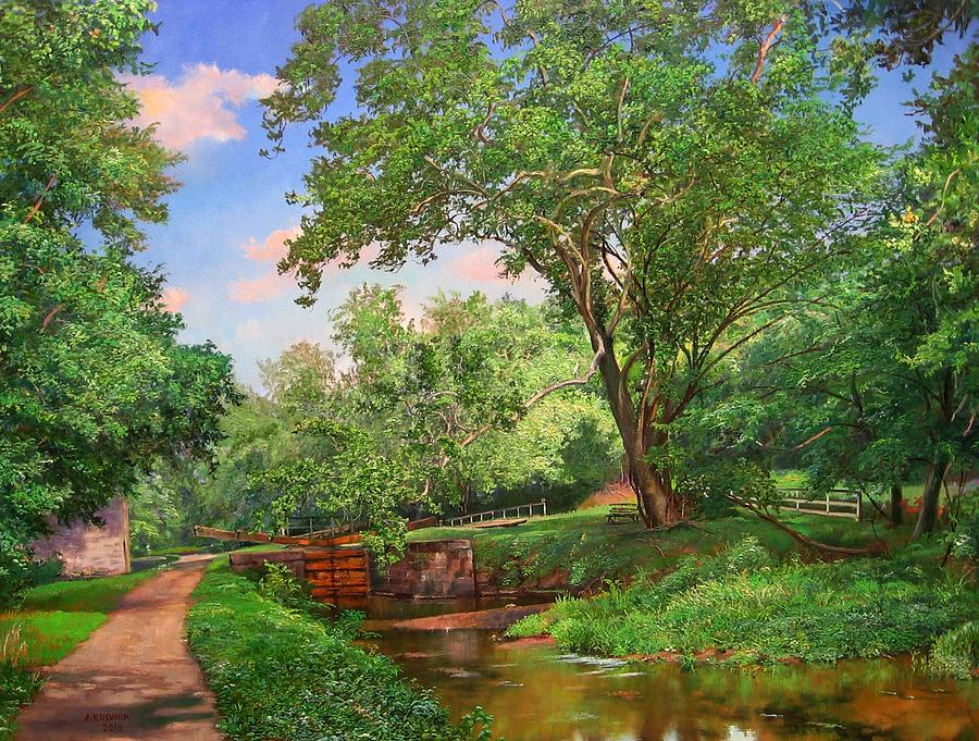 C and O Canal at Pennyfield Lock Painting by Andrei Kushnir - Fine Art ...