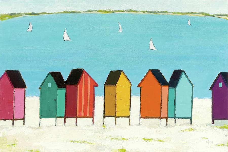 Beach Painting - Cabanas I by Phyllis Adams