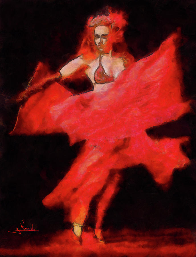 Cabaret dancer 7 Painting by George Rossidis
