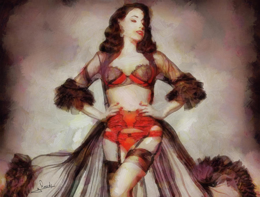 Cabaret dancer 9 Painting by George Rossidis