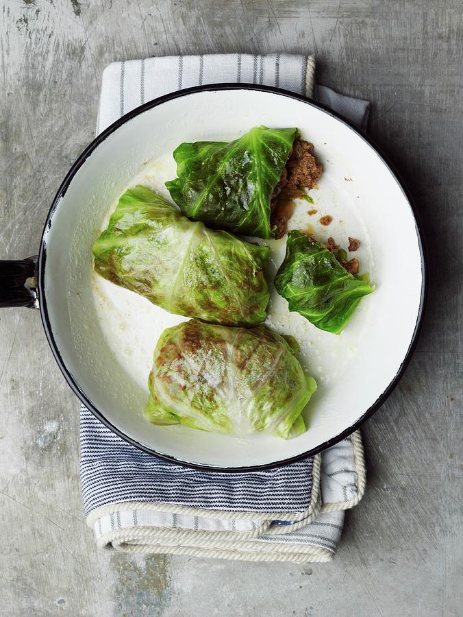 Cabbage Roulade Filled With Minced Meat Photograph by Rene Comet