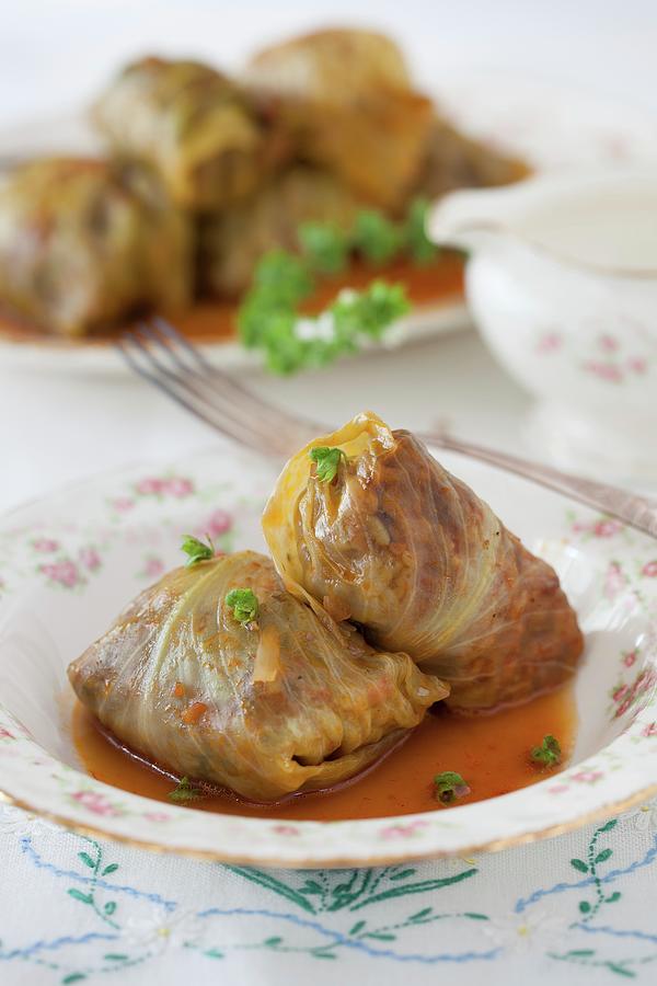Cabbage Roulade Filled With Minced Meat Photograph by Yelena Strokin