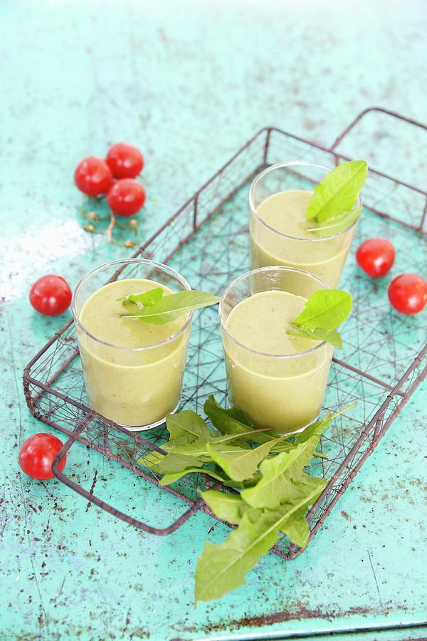 Cabbage Smoothies With Cherry Tomatoes Photograph by Jo Kirchherr