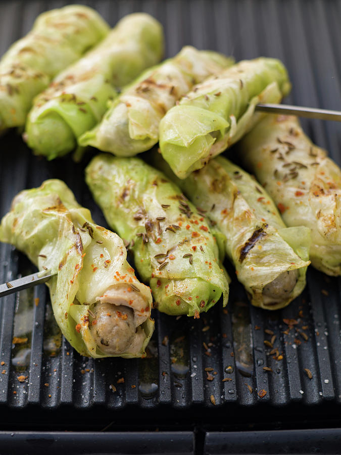 Cabbage Wraps With Nuremberg Sausages Photograph by Eising Studio