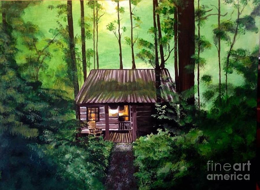 Cabin Getaway Painting By Susan Ostrander