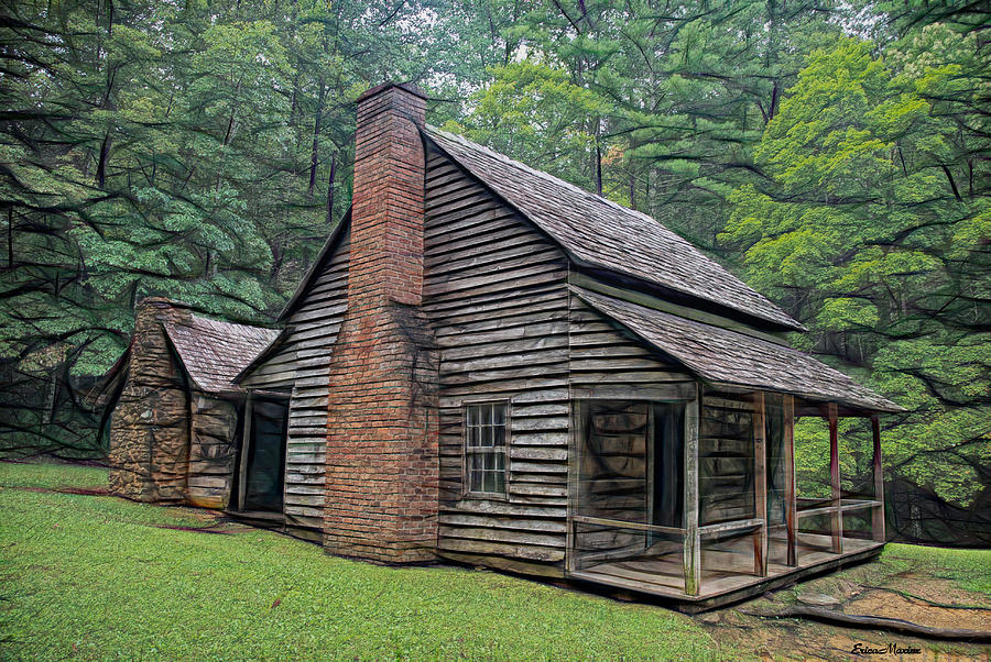 Cabin In The Woods Fractals Digital Art By Ericamaxine Price