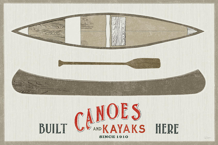 Advertisements Painting - Cabin Life Vii Kayak by Sue Schlabach Advertisements Painting - Cabin Life Vii Kayak by Sue Schlabach