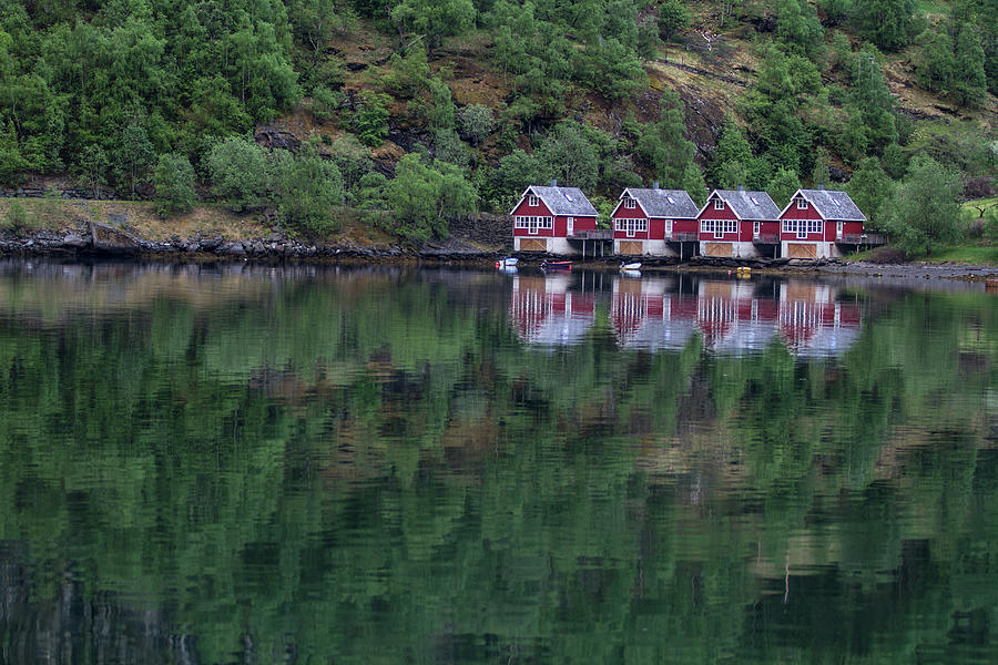 Cabins On Sognefjord Photograph by Christian Wilt