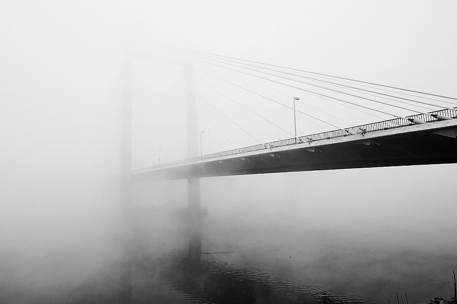 Cable Bridge Disappears In Fog Photograph by Photos By Sonja
