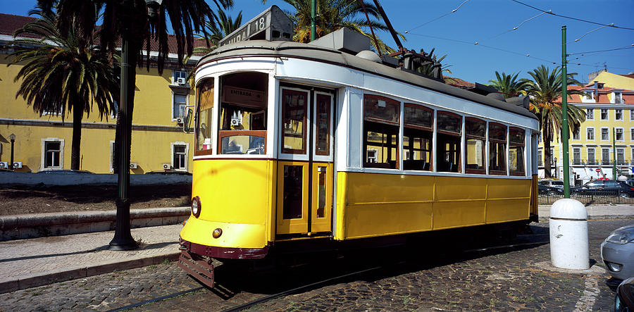 Cable Car In A City, Lisbon, Portugal Photograph by Panoramic Images
