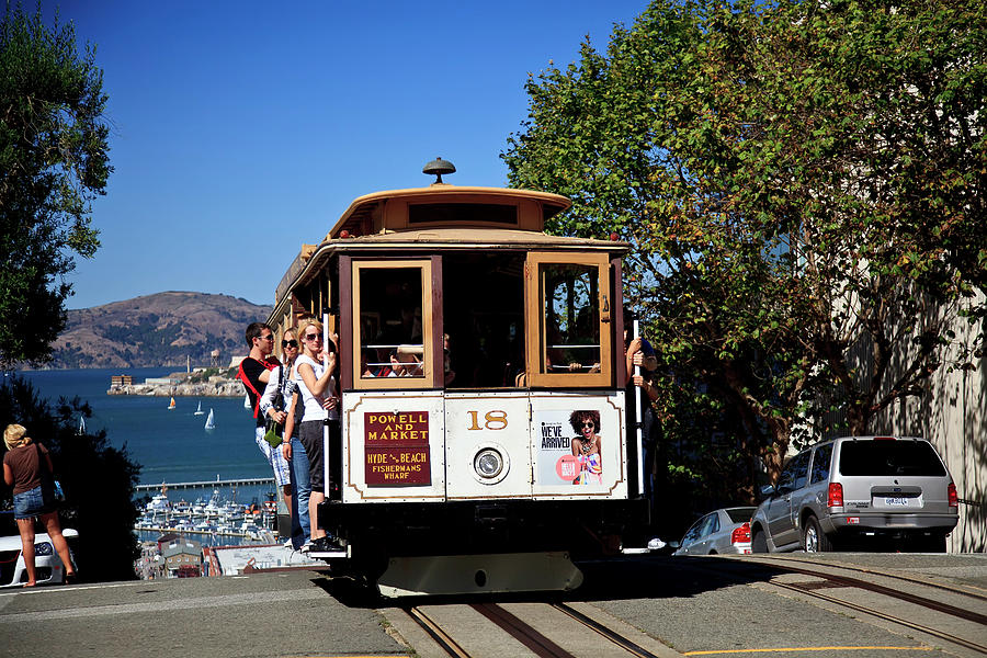 Cable Car In San Francisco Digital Art by Claudia Uripos