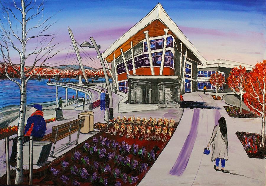 Cable Pier Over Vancouver Waterfront Park #1 Painting by James Dunbar
