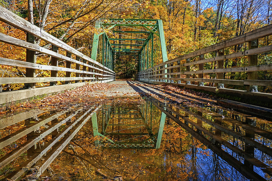 Cabot Camp Bridge Fall Foliage Montague Massachusetts Autumn Photograph by Toby McGuire