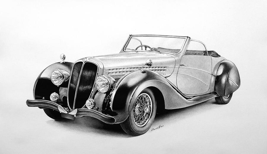 Automobile Drawing - Cabriolet - Ballpoint Pen Art by Andrey Poletaev Automobile Drawing - Cabriolet - Ballpoint Pen Art by Andrey Poletaev