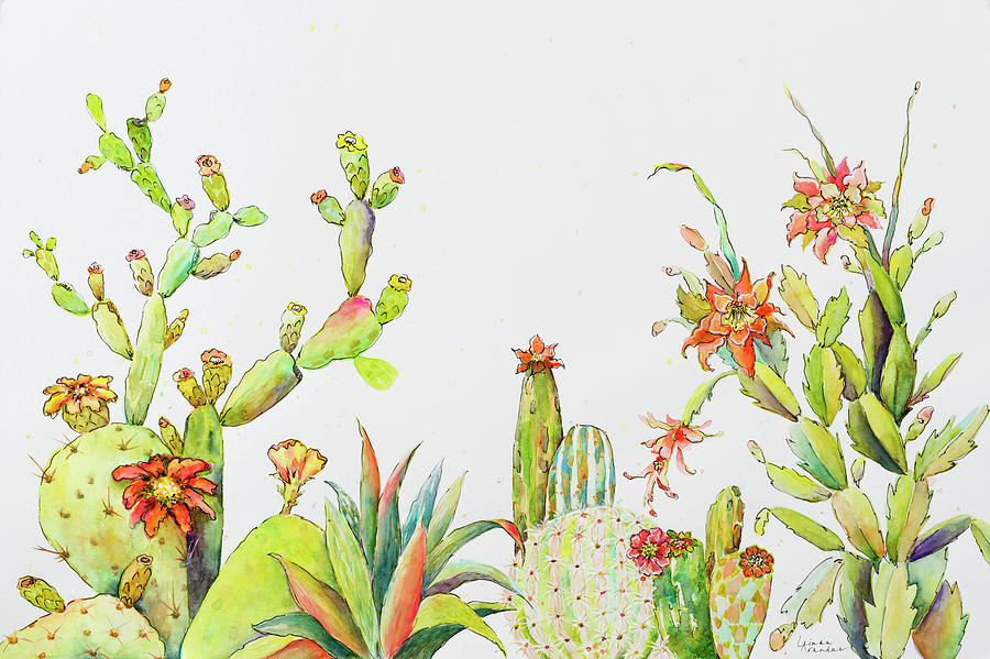 Flower Mixed Media - Cactus Clan by Linda Arandas