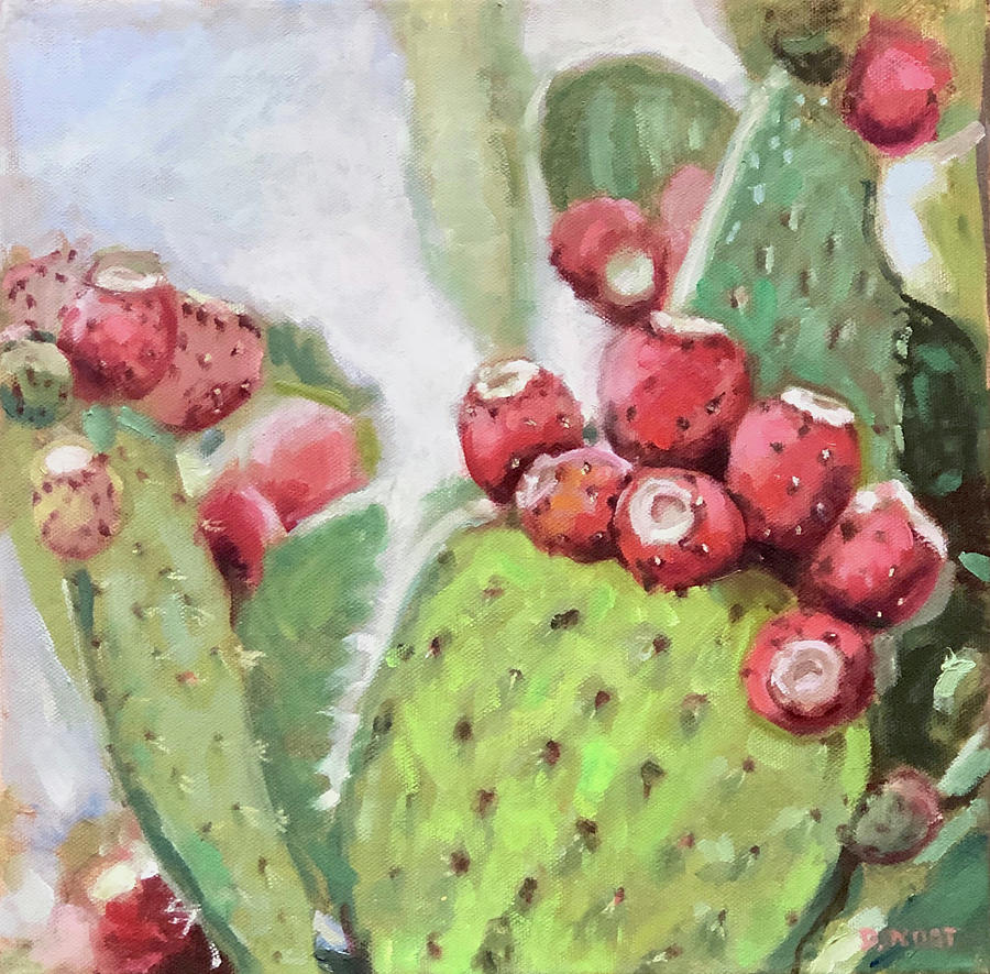 Cactus in bloom Painting by David Noot - Fine Art America