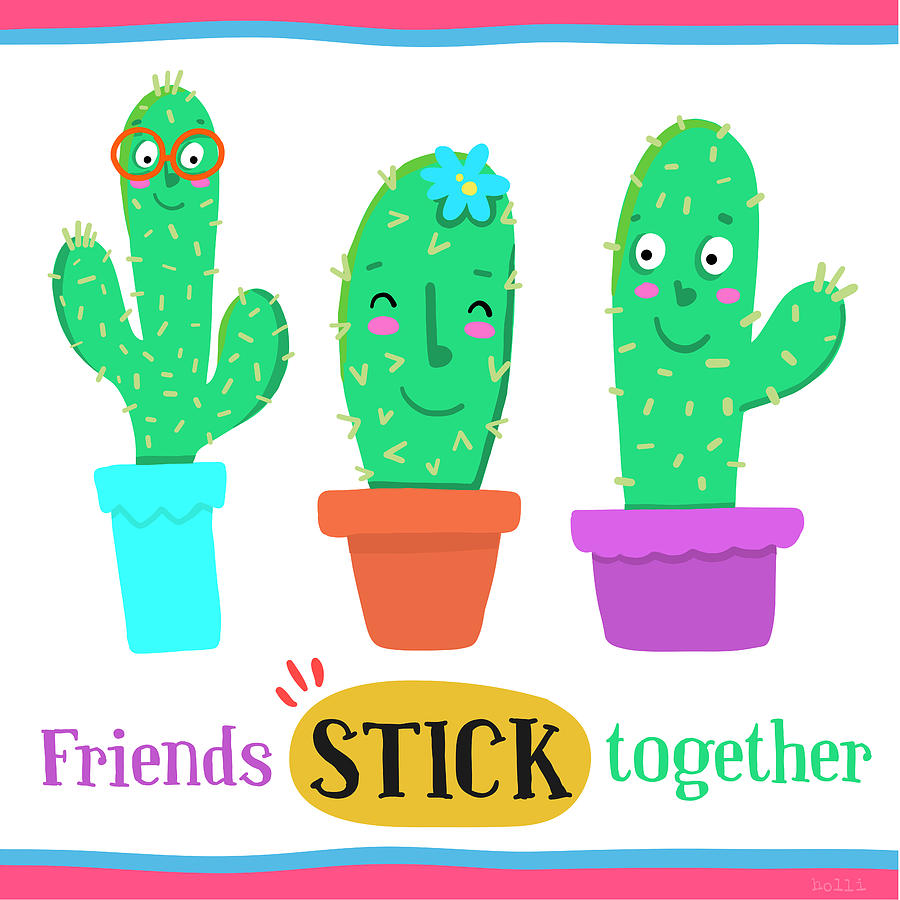 Text Digital Art - Cactus Patch 3 by Holli Conger