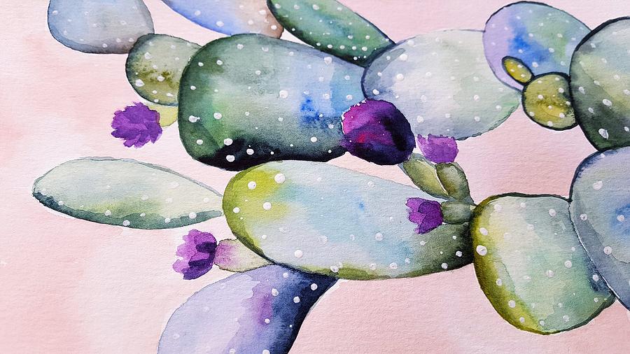 Flower Painting - Cactus by Mauricio Sobalvarro