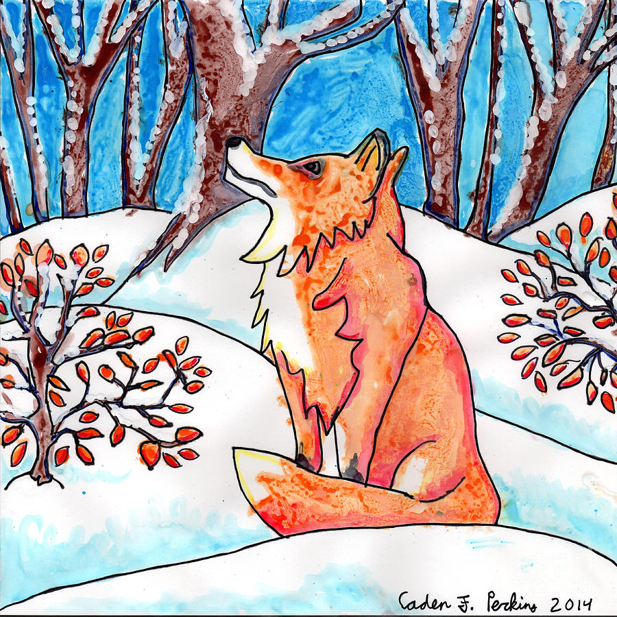 Cadens Fox 2 Painting by Amy E Fraser