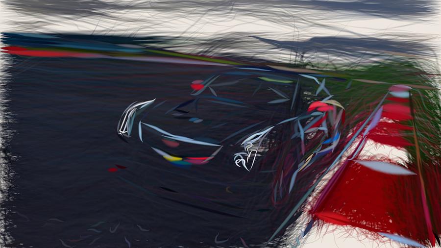 Cadillac ATS V.R Drawing Digital Art by CarsToon Concept