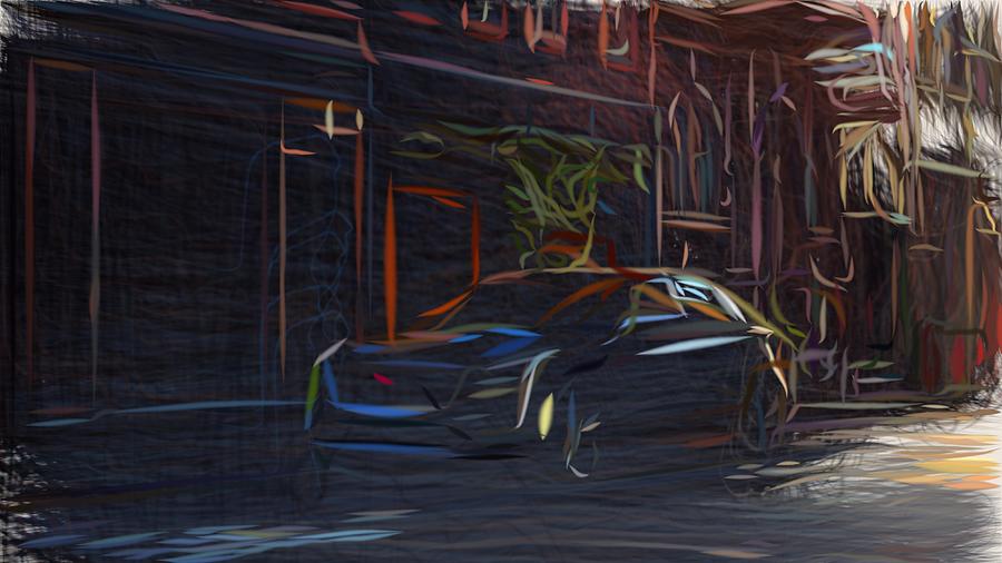 Cadillac CT6 V Sport Drawing Digital Art by CarsToon Concept