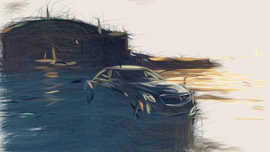 Cadillac CTS V Sedan Draw Digital Art by CarsToon Concept