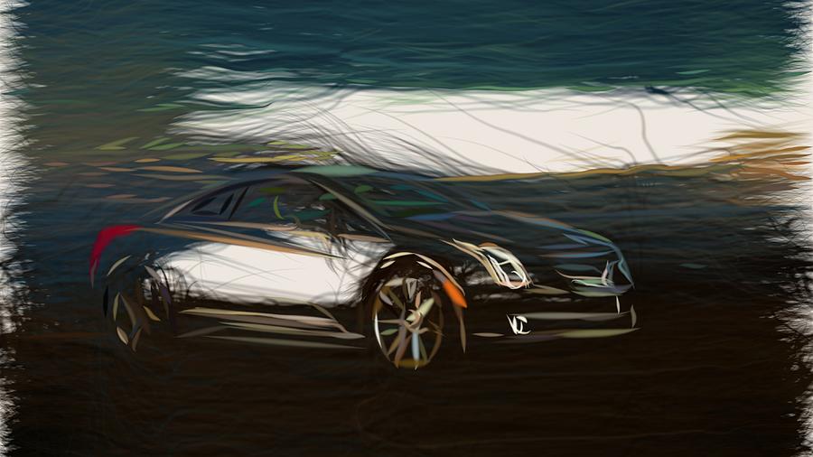 Cadillac ELR Drawing Digital Art by CarsToon Concept