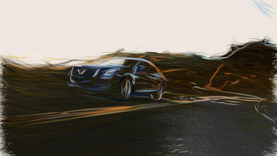 Cadillac XTS Drawing Digital Art by CarsToon Concept