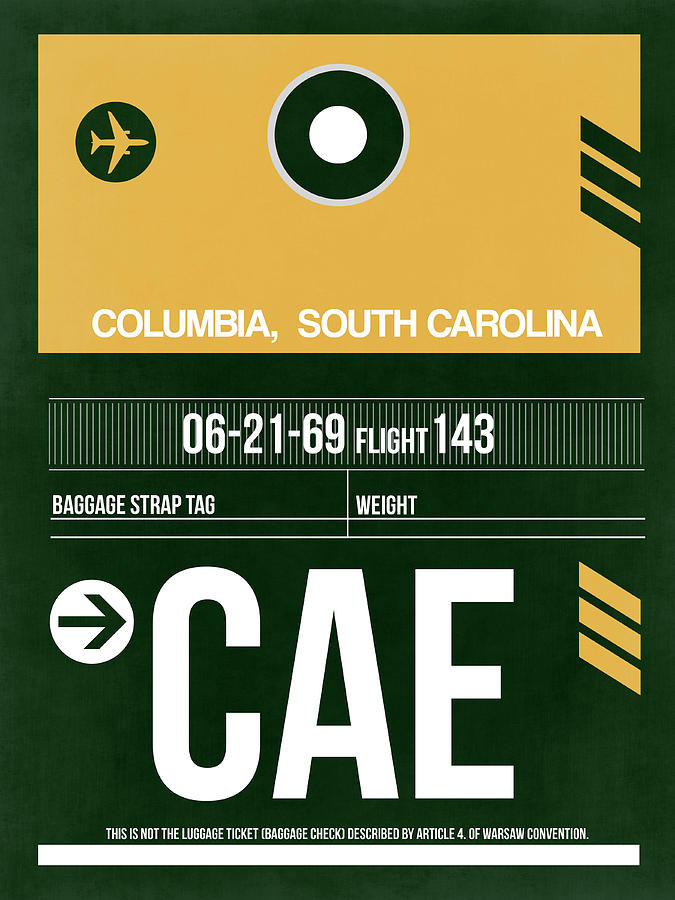 CAE Columbia Luggage Tag II Digital Art by Naxart Studio