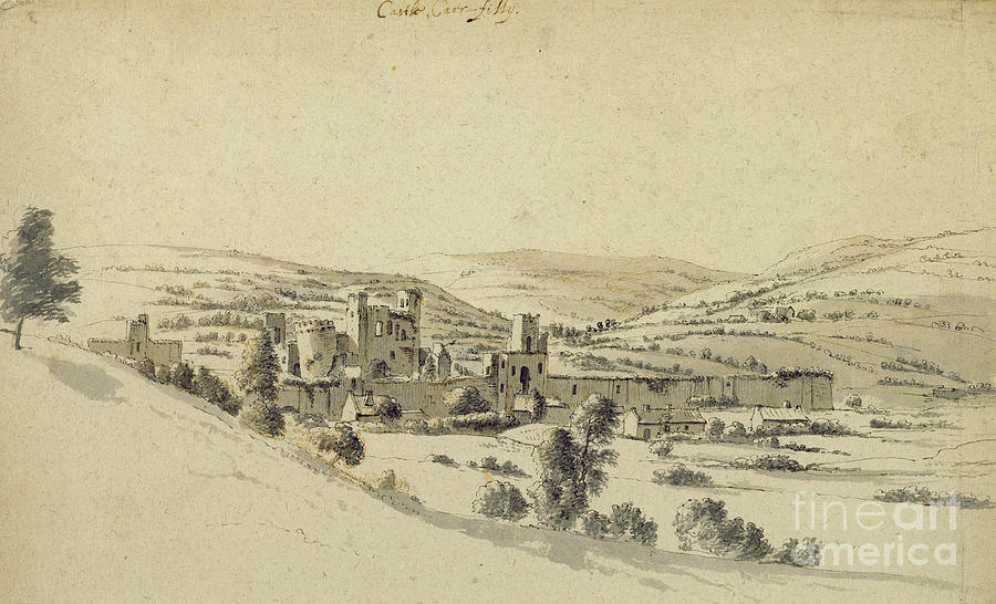 Caerphilly Castle Drawing by Hendrick Danckerts - Fine Art America