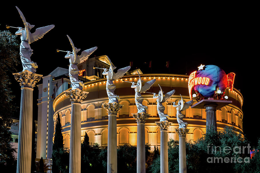 Caesars Palace Temple Pool at Night 2 to 1 Ratio Photograph by Aloha Art -  Fine Art America