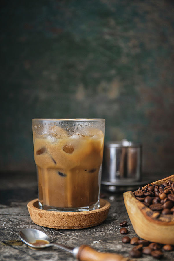 Caf Au Lait With Ice Cubes Photograph by Max D. Photography