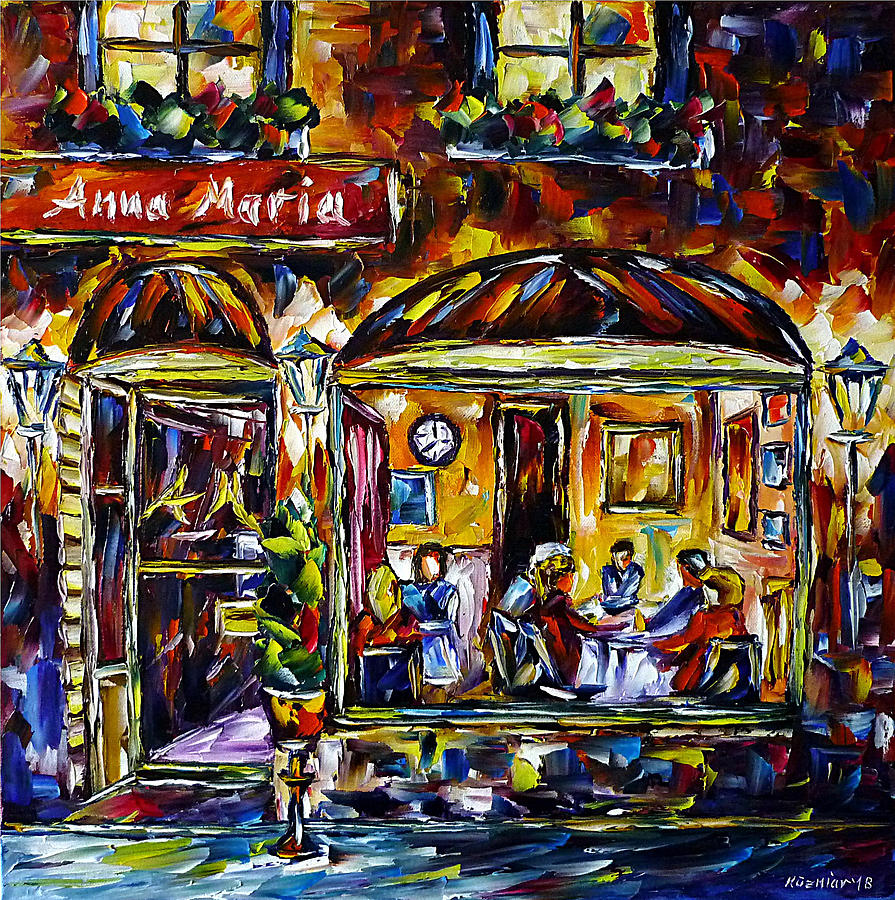 Cafe Anna Maria Painting by Mirek Kuzniar