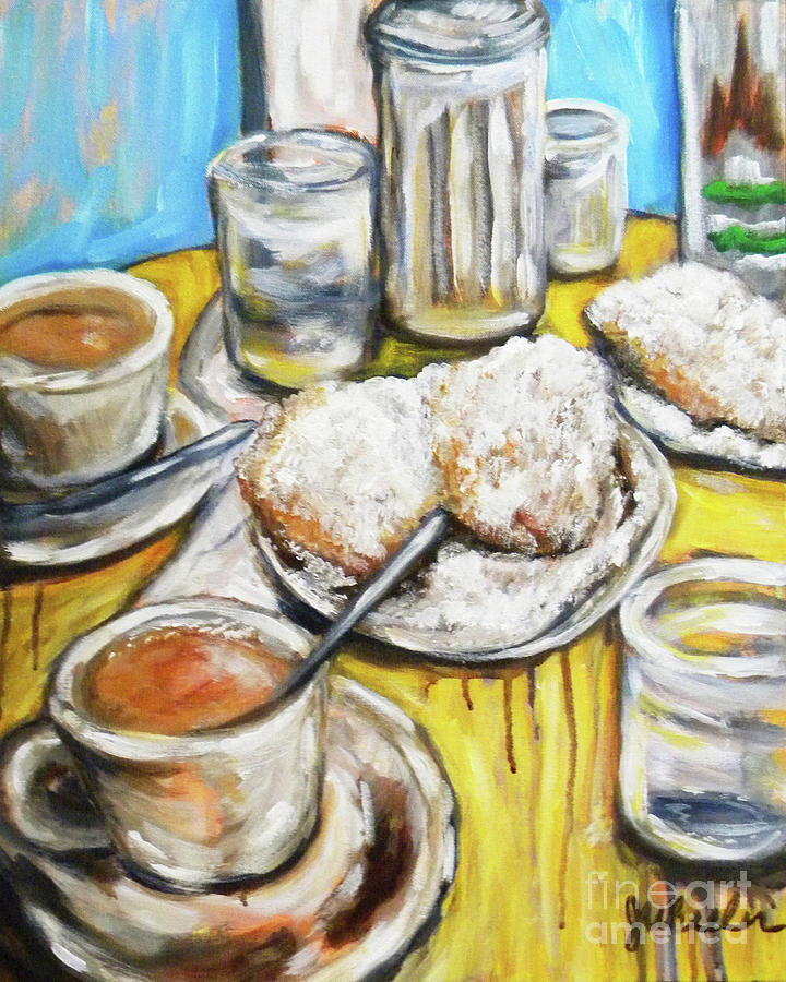 Cafe Au Lait Painting by JoAnn Wheeler