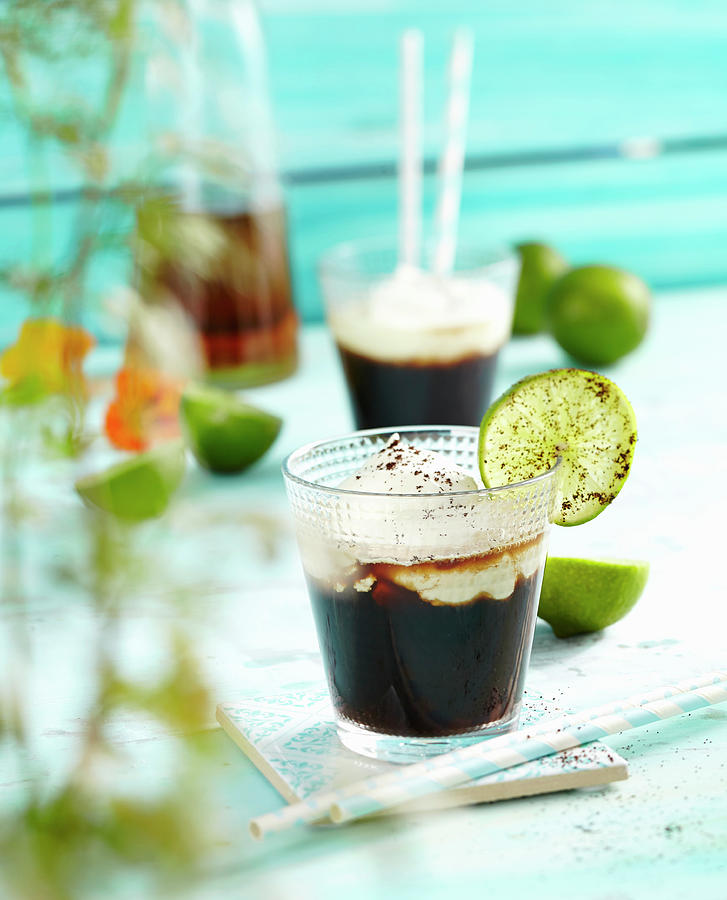 Cafe De Cuba coffee With Rum, Lime, Cream And Cocoa Photograph by Teubner Foodfoto