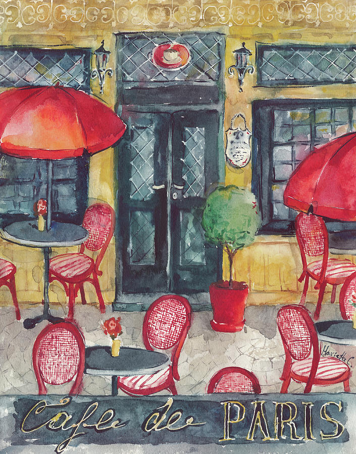 Cafe De Paris Mixed Media by Marietta Cohen Art And Design - Fine Art ...