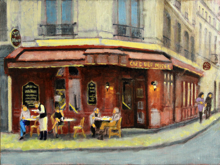 Cafe Des Musees Painting by David Zimmerman