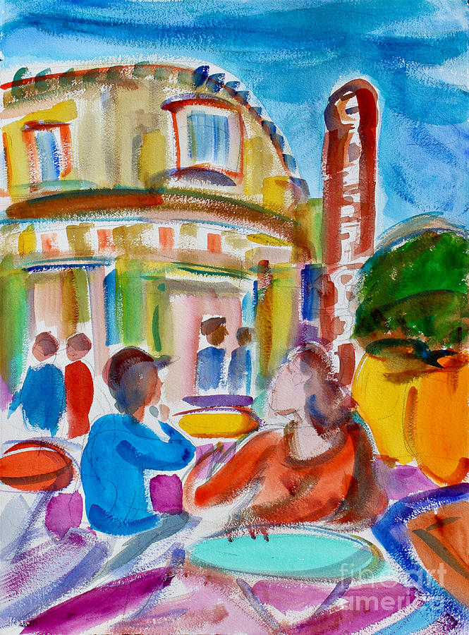 Cafe In The Castro, San Francisco Painting by Richard Fox